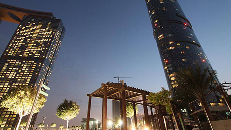 bottom-up-view-of-sun-tower-at-night