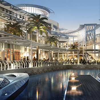 cgi-image-of-paragon-bay-mall-promenade-at-night-with-many-people-date-palms-and-ambient-lights