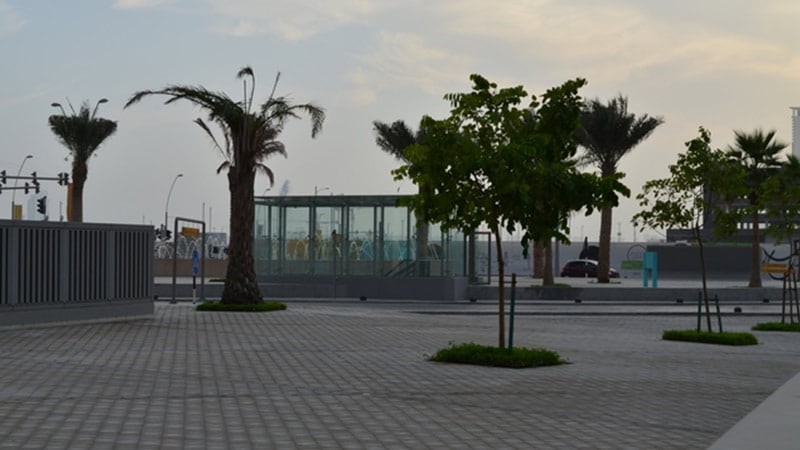 pavement-area-outside-of-sun-and-sky-tower-area-facing-the-water-canal-during-sunset