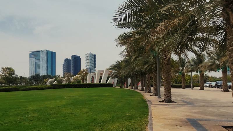 gateway-park-with-palm-trees-lined-up