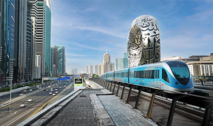 dubai-metro-passing-next-to-museum-of-the-future