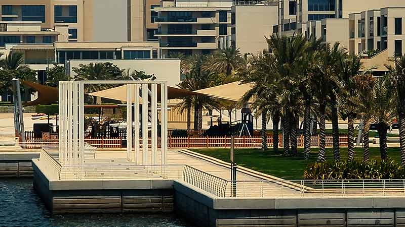 Al Zeina bay area view from afar