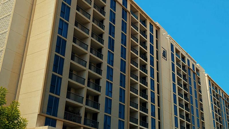 building facade with aldar logo