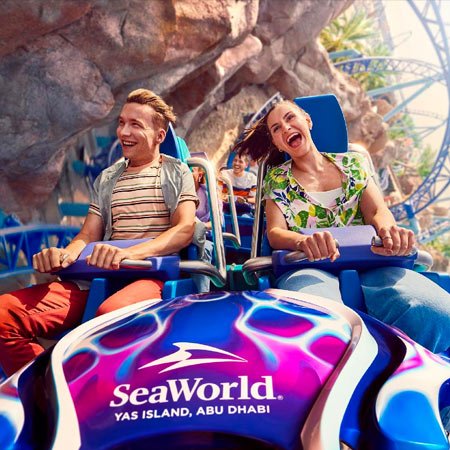 couple enjoying a ride in SeaWorld Abu Dhabi