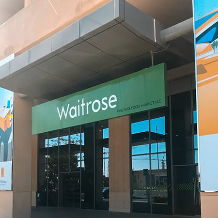 Entrance to waitrose supermarket in Al Zeina