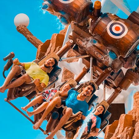 group of people enjoying a ride in Yas Waterworld