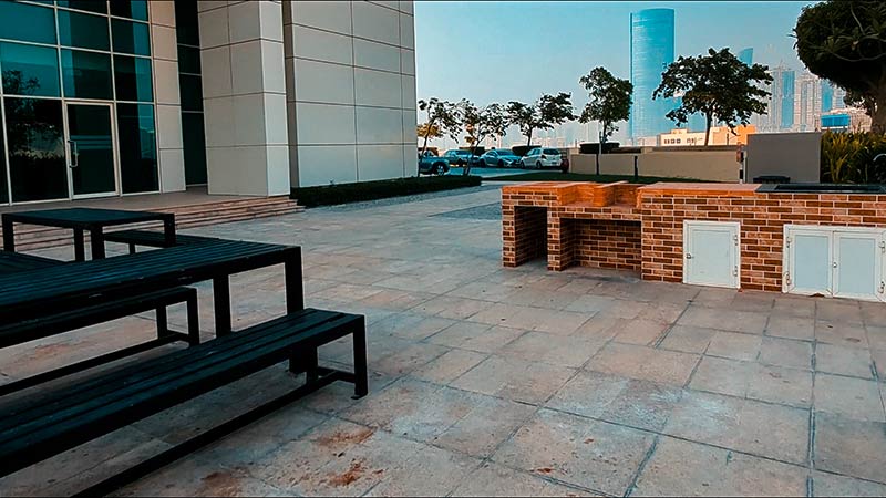 barbeque area in marina blue tower al reem island