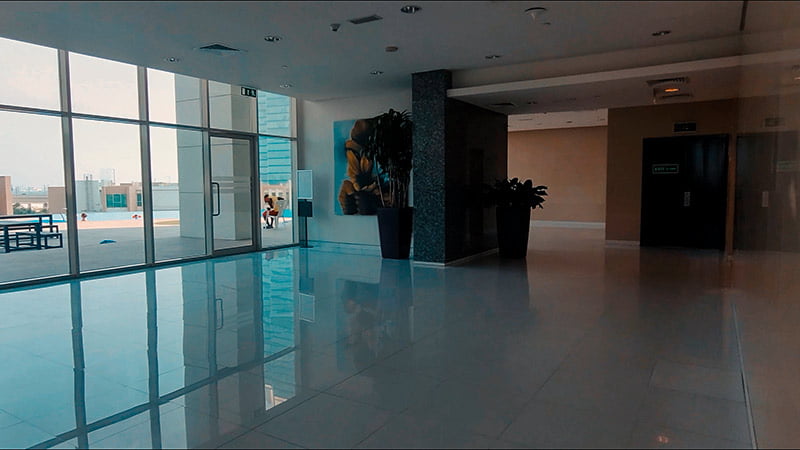 grand lobby of marina blue tower reem island