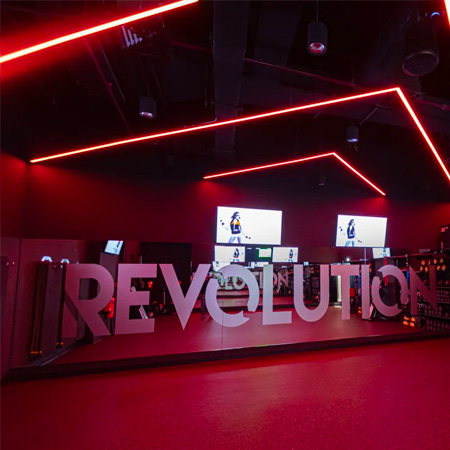 revolution logo inside the Fire Fit Marina Square