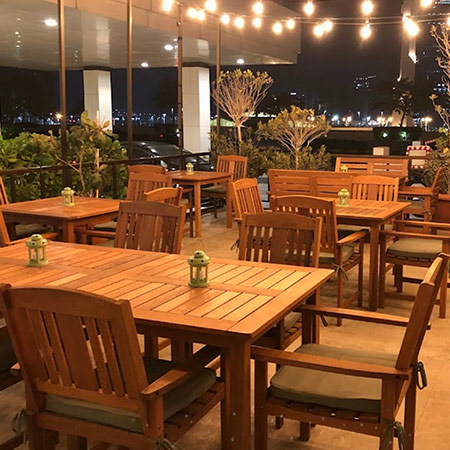 chairs and tables inside Nutri Keto Hub Marina Square