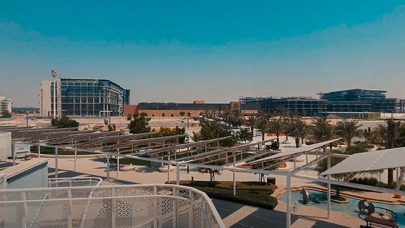 Masdar city central park solar panel