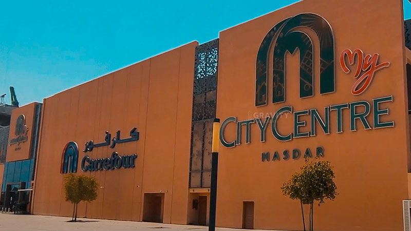 My City Centre mall Masdar facade beside carrefour