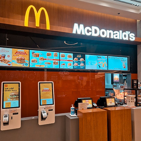 Mcdonald's fast food restaurant front counter