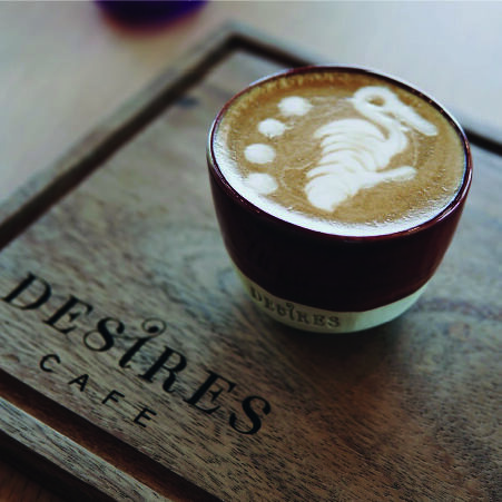 coffee latte art of desires cafe