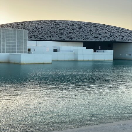 outside view of the Louvre musuem Abu Dhabi