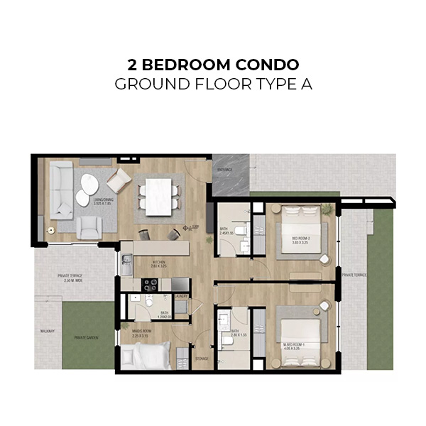 The Sustainable City 2 Bedroom Condo Ground Floor Type A