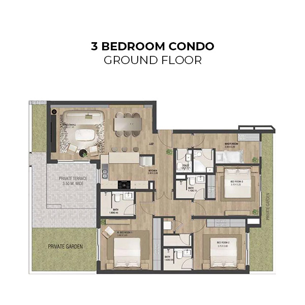 The Sustainable City 3 Bedroom Condo Ground Floor